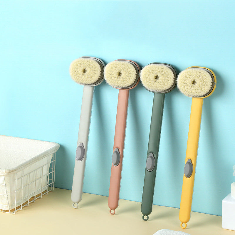 Cepillo de Baño Ergonómico con Mango Largo y Depósito